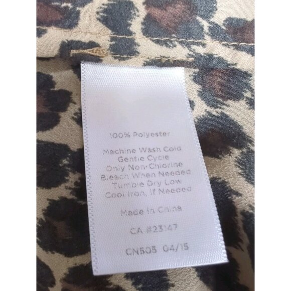 Talbots Women's Top XL Leopard Print Animal Goth Office Cocktail Classy Casual - Picture 4 of 11